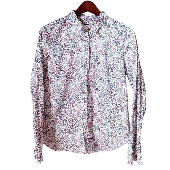 J.Crew X Liberty Fabrics 12 White Floral Shepherdly Song Slim Perfect Shirt - Picture 4 of 9